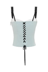 Fitted Strappy Corset Top with Ribbon Detail - View 7 | TEVQA