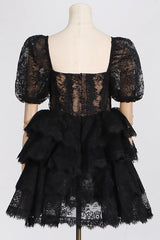 Alix Puff Shoulder Tiered Mini Dress | Dress In Beauty