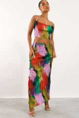 Plisse Strappy Cow Neck Top + Skirt Set | Dress In Beauty