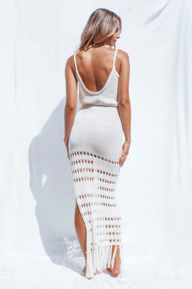 Crochet Maxi Dress - View 8 | TEVQA