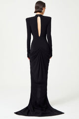 Embellished V Neck Draped Gown | Dress In Beauty