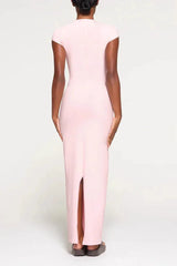 Vintage inspired crew neck maxi dress - View 7 | TEVQA