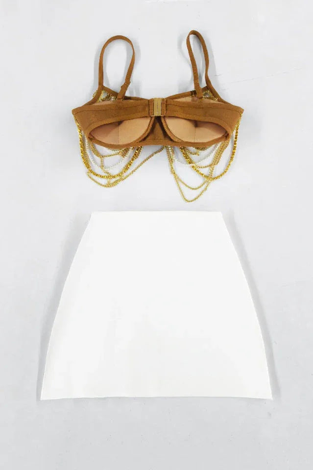 Pearl Embellished Chain Set - View 6 | TEVQA