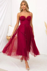Cindy Tulle Midi Dress - TEVQA