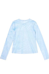 Ribbon Print Mesh Top - View 7 | TEVQA