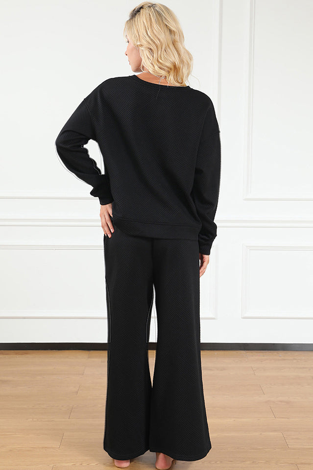 Textured Long Sleeve Top & Pants Set | Dress In Beauty