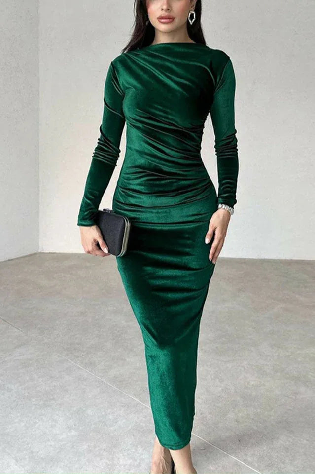 Joanna Velvet Midi Dress - View 6 | TEVQA
