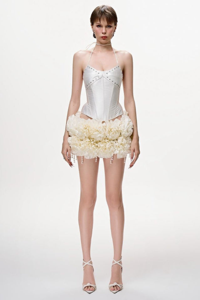 Halter Floral Corset Two Piece Dress | Dress In Beauty