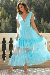 Tulle Ball Dress with Ruffles - TEVQA
