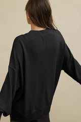 Comfy Chic Raw Seam Oversized Sweatshirt - TEVQA