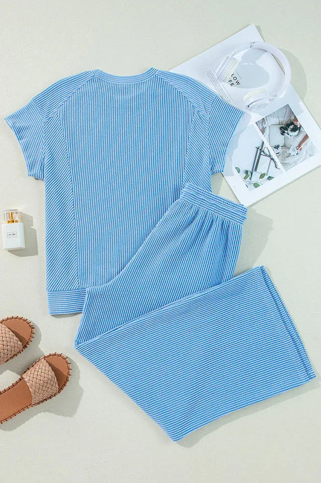 Women's Knit Lounge Set - View 6 | TEVQA