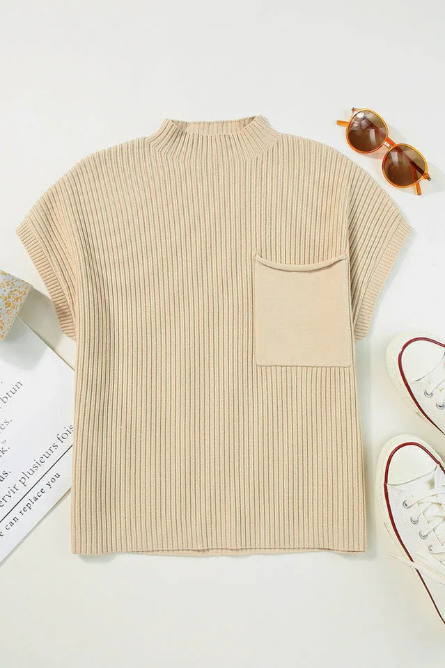 Apollo Short Sleeve Knit Sweater - TEVQA