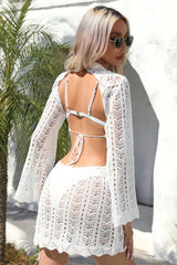 Crochet knit cover up dress - View 11 | TEVQA