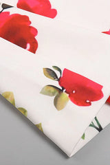 White three piece suit with red roses - View 16 | TEVQA