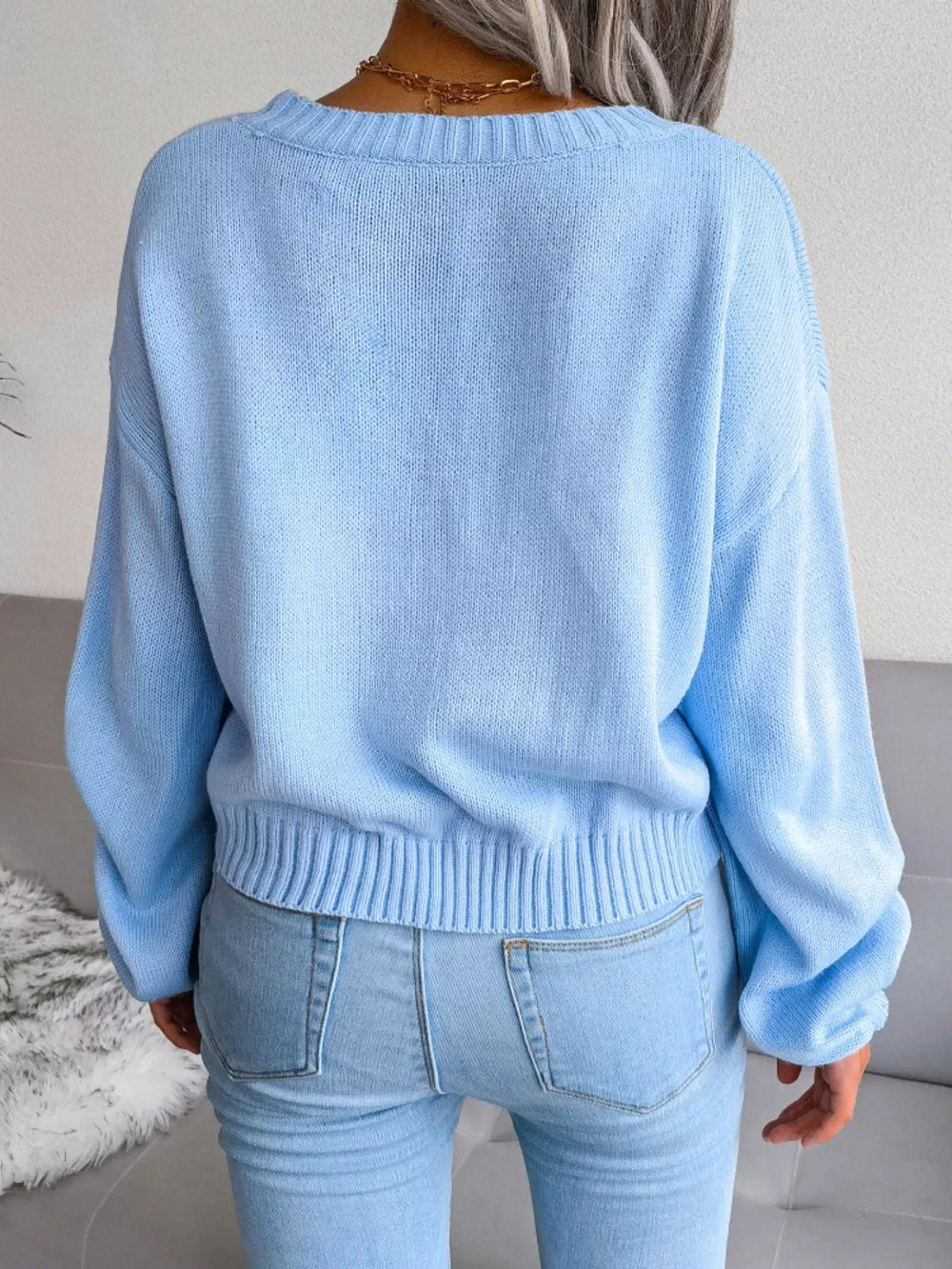 Daydream Sky Cloud Print Knit Cardigan - TEVQA
