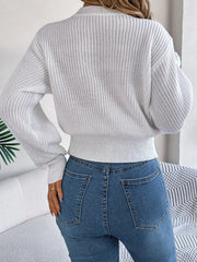 Orange Cable Knit Cinched Waist Sweater - View 22 | TEVQA
