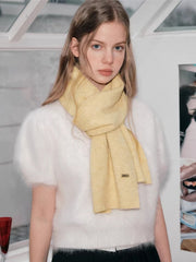Korean Style Soft Knit Scarf Cheese Yellow