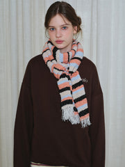Y2K Grunge Retro Striped Wool Blend Scarf