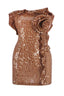 Strapless Sequin Floral Ruffle Dress - TEVQA