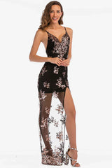 Backless Sequin Party Maxi Dress - TEVQA