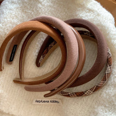 Wide Padded Headband in Brown & Neutral Tones - 1.2 Inch - TEVQA