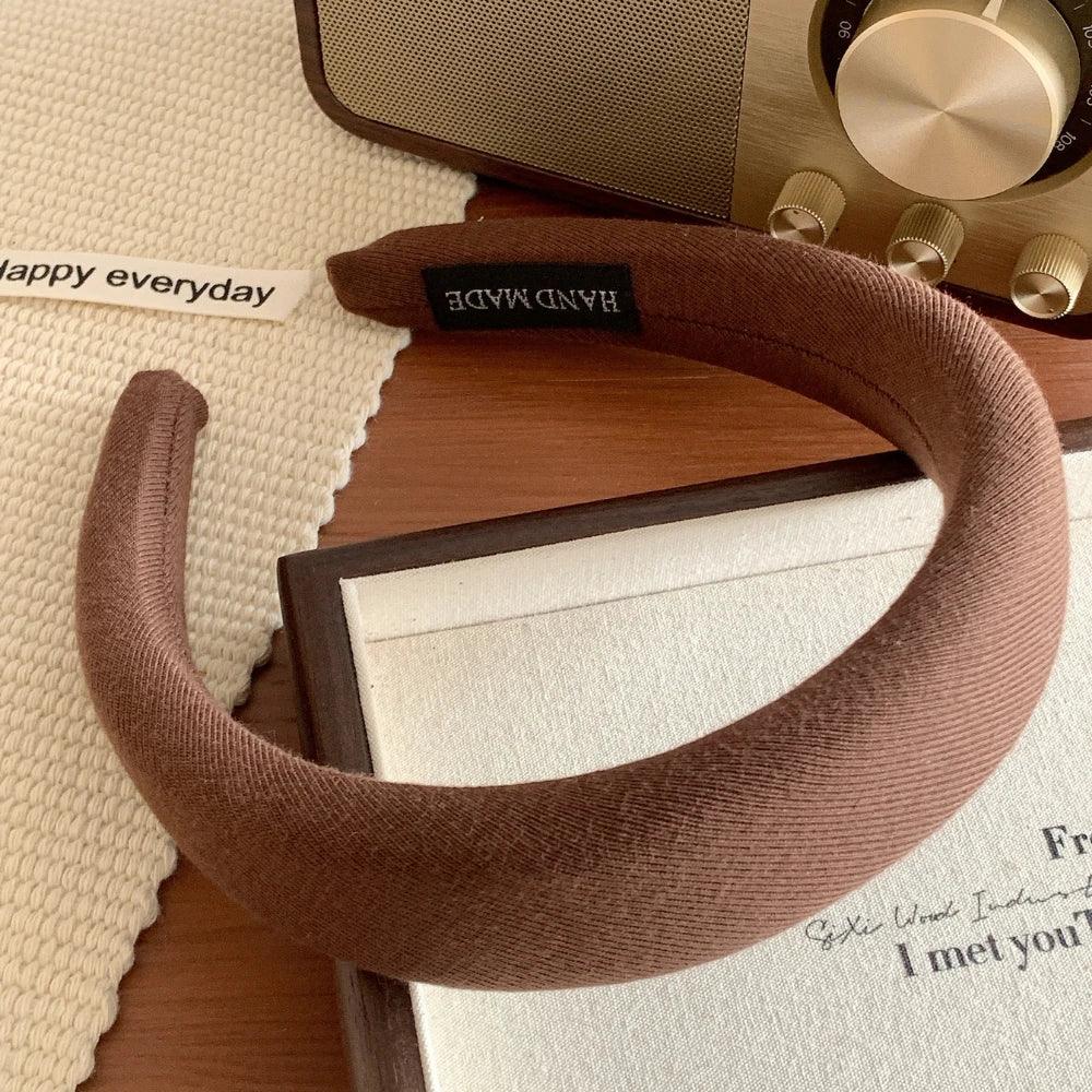 Wide Padded Headband in Brown & Neutral Tones - 1.2 Inch - TEVQA