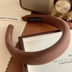 Wide Padded Headband in Brown & Neutral Tones - 1.2 Inch - TEVQA