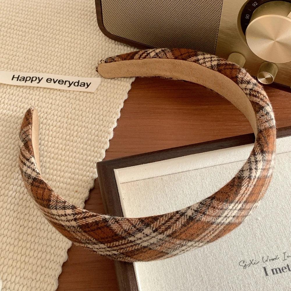 Wide Padded Headband in Brown & Neutral Tones - 1.2 Inch - TEVQA