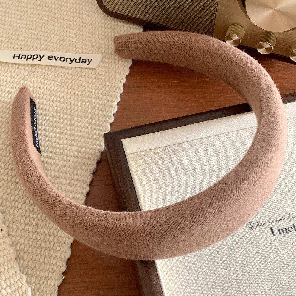 Wide Padded Headband in Brown & Neutral Tones - 1.2 Inch - TEVQA