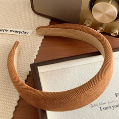 Wide Padded Headband in Brown & Neutral Tones - 1.2 Inch - TEVQA