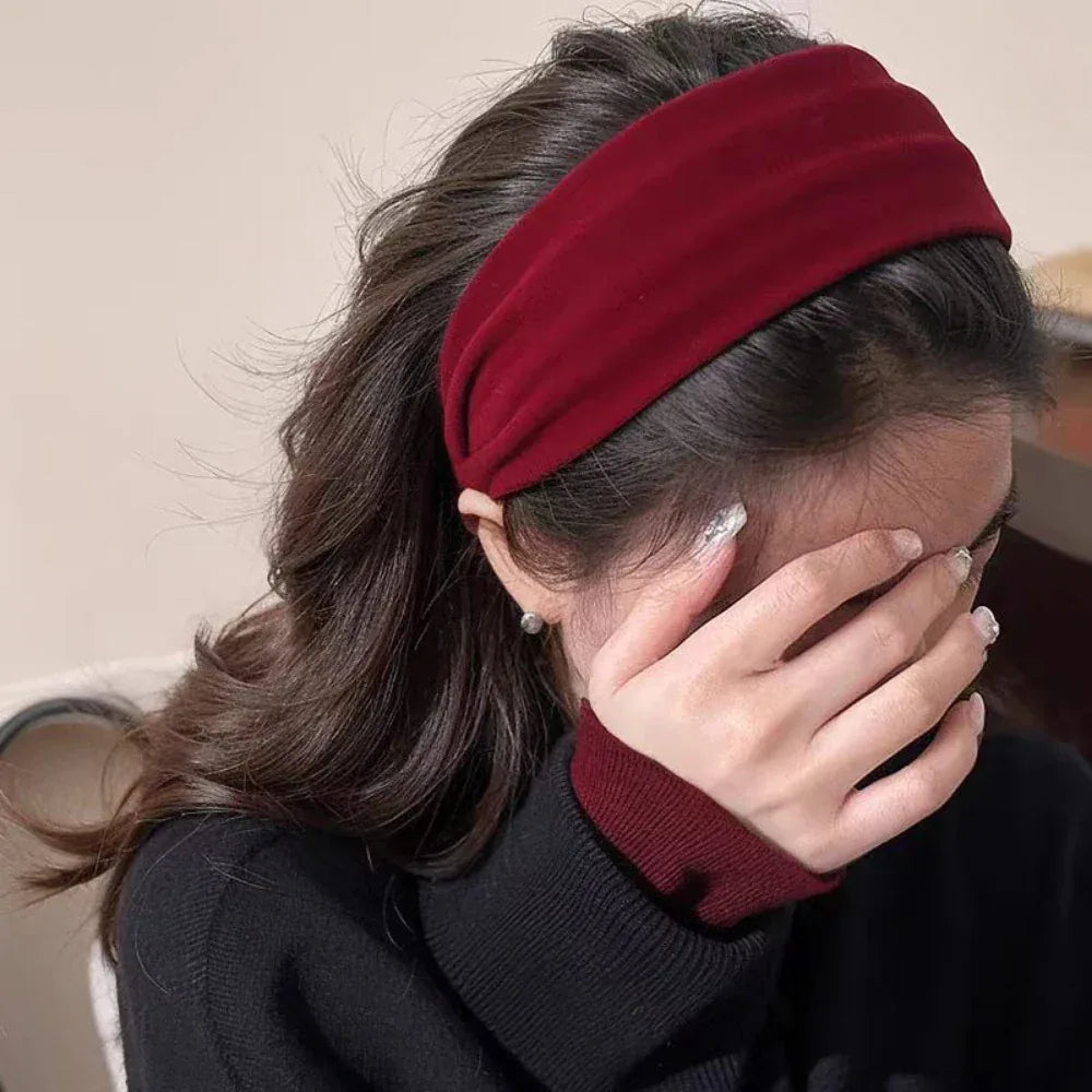 Wide Padded Velvet Headband - 2.4 Inch Holiday Statement Style - TEVQA