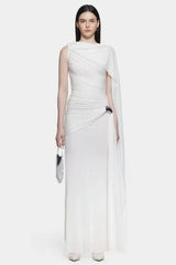 Aubrie Draped Cape Maxi Dress - TEVQA