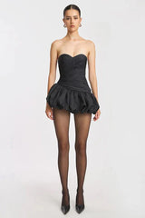 Balloon Draped Mini Dress - TEVQA