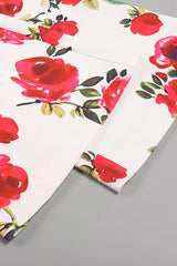 White three piece suit with red roses - View 17 | TEVQA