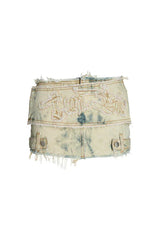 Asymmetrical knit top and denim mini skirt set - View 9 | TEVQA