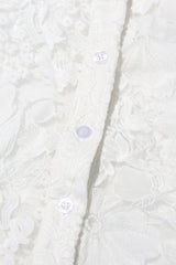 White lace button-down shirt and flared pants set - View 6 | TEVQA