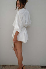 Loose Sleeve Tie Waist Romper | Dress In Beauty