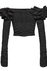 Floral Appliqu¨¦d Ruched Crop Top | Dress In Beauty