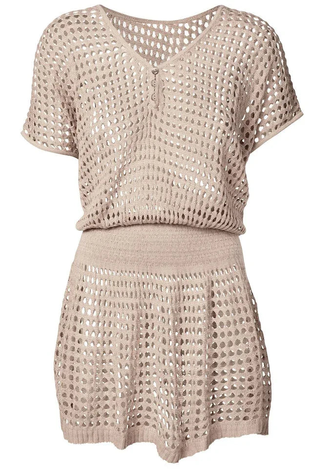 Women’s Boho Crochet Knit Beach Cover Up - TEVQA