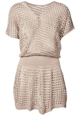 Women’s Boho Crochet Knit Beach Cover Up - TEVQA