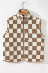 Checkerboard Sherpa Vest - View 11 | TEVQA