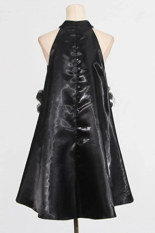 Princess mini dress with floral appliqués - View 8 | TEVQA