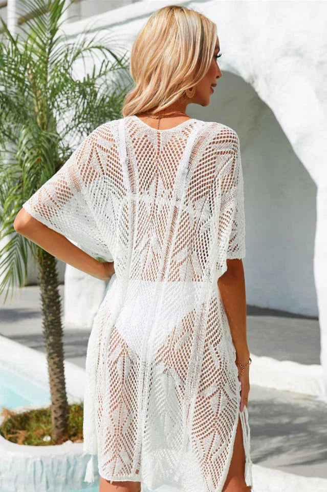 Knit beach cover up tunic - View 6 | TEVQA
