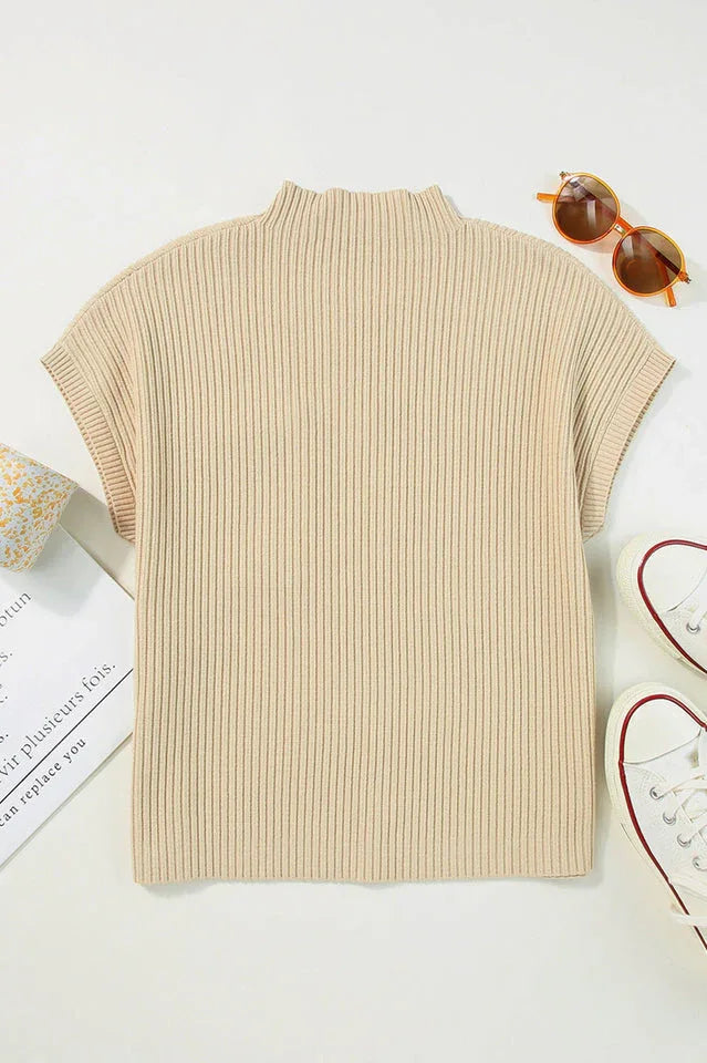 Apollo Short Sleeve Knit Sweater - TEVQA