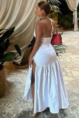 V-Neck Bodysuit Wrap Skirt Set - TEVQA