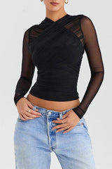 Women's Asymmetrical Wrap Top - View 12 | TEVQA