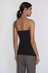 Conxita Strapless Tube Top with Rose Graphic - View 8 | TEVQA