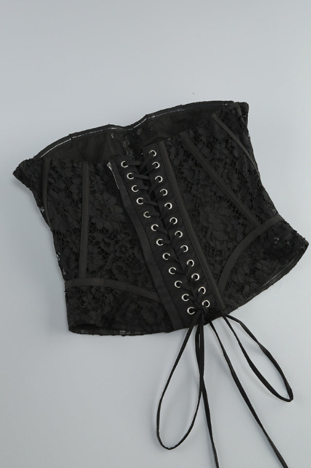 Strapless Lace Corset A Line Dress | Dress In Beauty