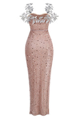 Slip Leaf Beaded Sequin Embellished Gown | Dress In Beauty