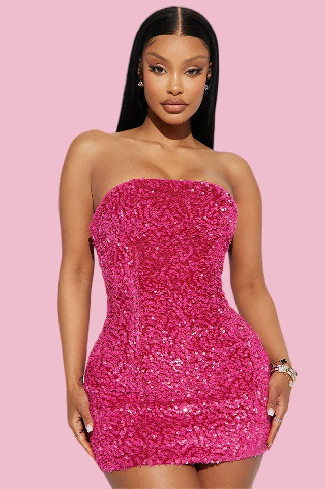 Kara Sequin Mini Dress - View 7 | TEVQA